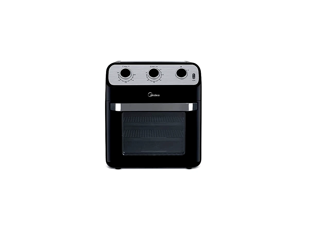 Revisão Fritadeira Air Fryer Oven Midea 12L FFA20P: A praticidade dos botões giratórios com espaço de sobra