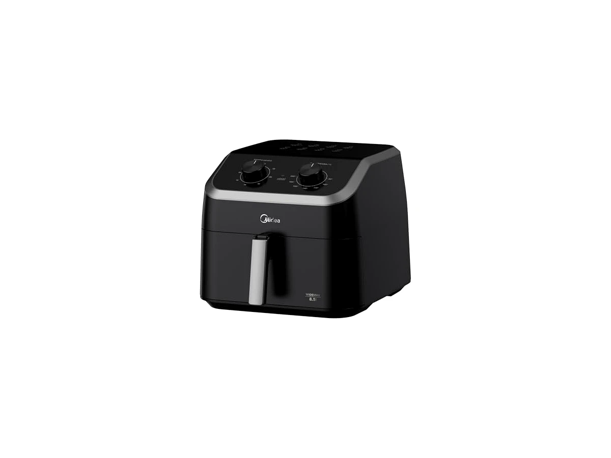 Revisão Midea Fritadeira Air Fryer WideMax 8,5L FWM85P (modelo similar FWM85P1): espaço de sobra para fritar grandes porções sem empilhar