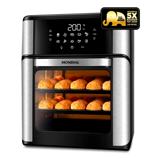 Revisão Fritadeira Air Fryer Mondial 12L 2000W AFON-12L-BI: espaço gigante que exige atenção aos detalhes