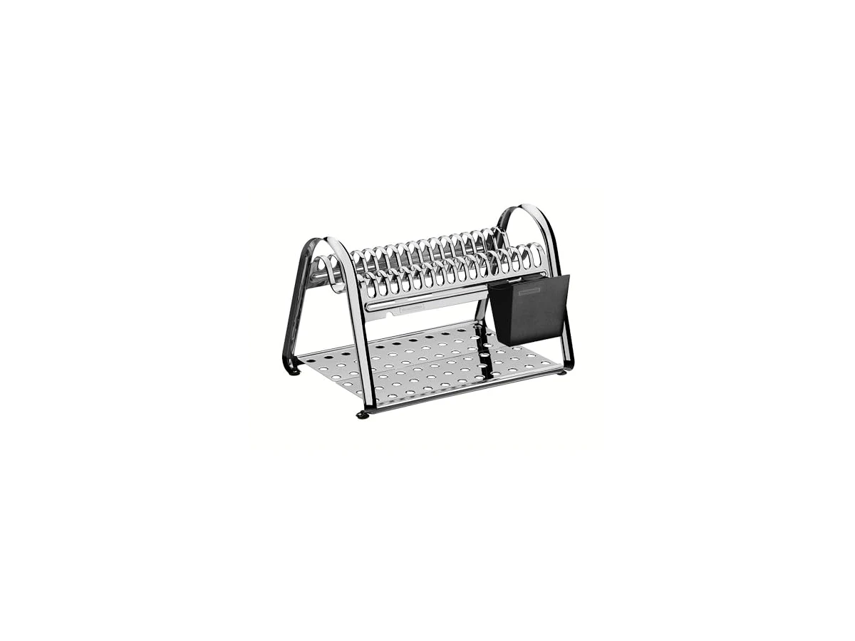 Revisão Escorredor de Louça Tramontina Ciclo Aço Inox com Porta-Talheres Preto (Ref. 61530/010): A escolha definitiva em durabilidade para quem não abre mão do autêntico aço inoxidável