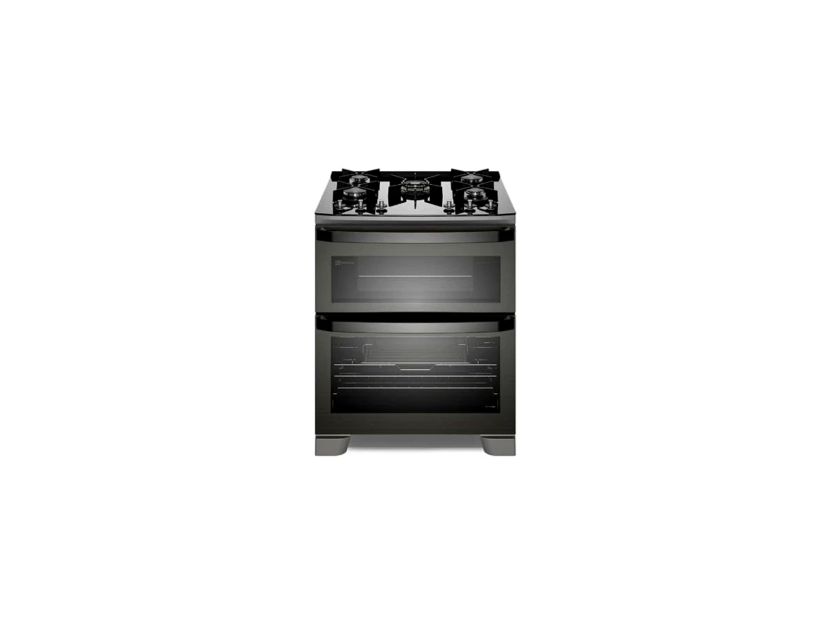 Revisão Fogão Electrolux 5 Bocas Expert FE5AD (Cinza de Piso com Duplo Forno e Air Fryer): o fim da fritadeira de bancada para famílias numerosas