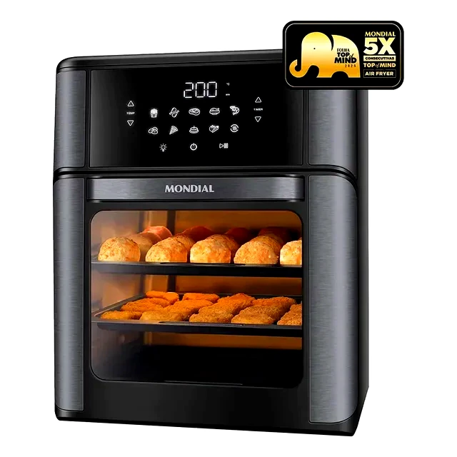 Revisão Fritadeira Air Fryer Mondial 12L AFON-12L-BG: A escolha certa para quem quer o espaço de um forno elétrico na bancada