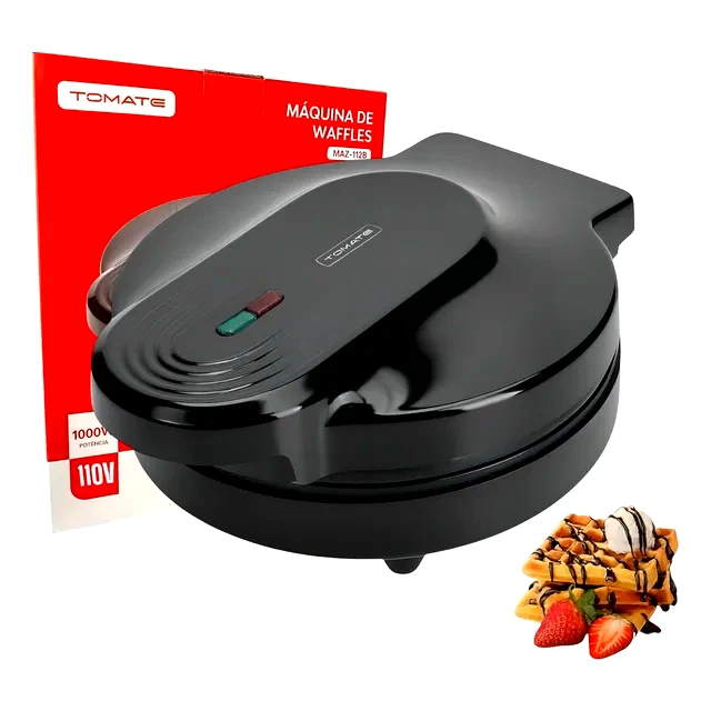 Revisão Máquina de Waffle Tomate 1000W MAZ-112A: o clássico formato redondo que exige paciência, mas entrega sabor